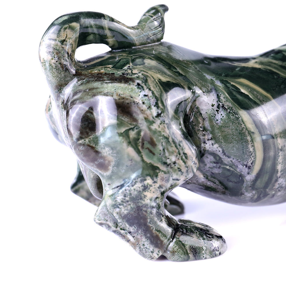 5.7" Kowloon Jade Bull Carving Sculpture piece 3100096 view 7