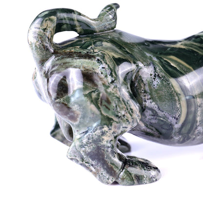5.7" Kowloon Jade Bull Carving Sculpture piece 3100096 view 7