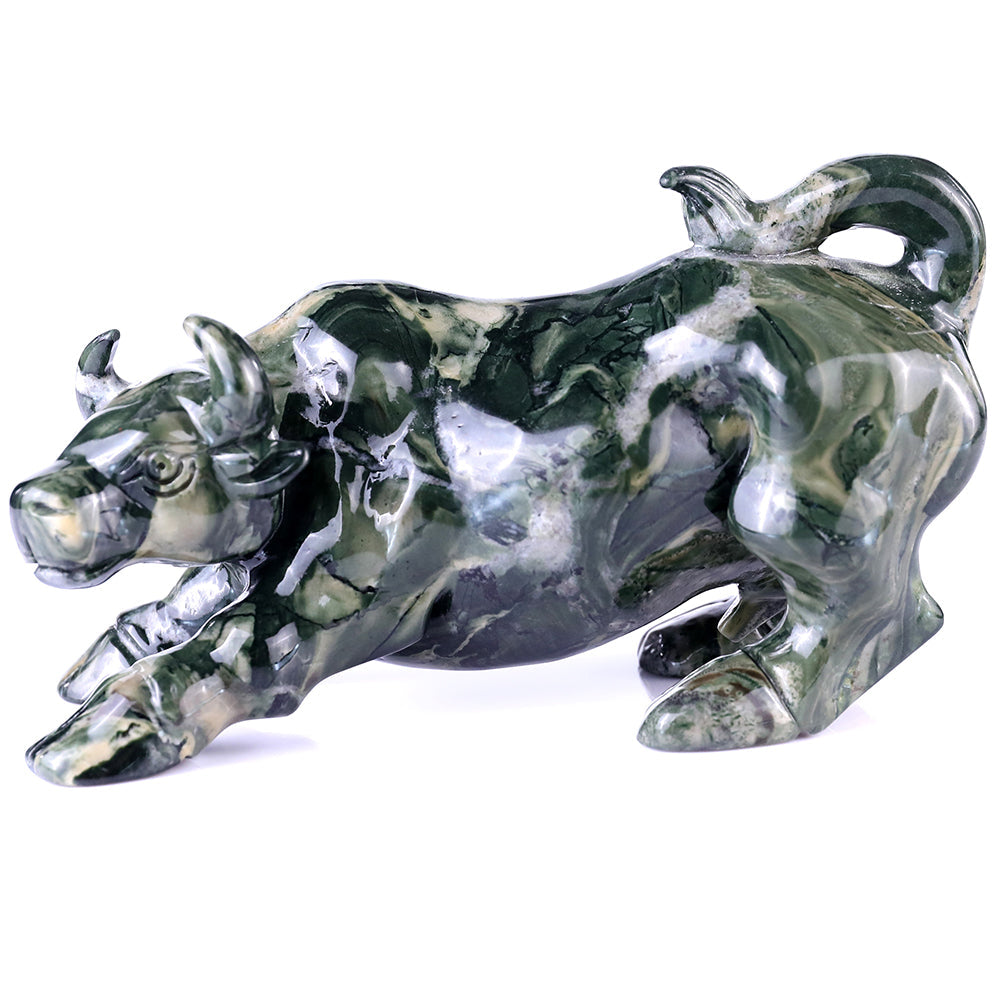 5.7" Kowloon Jade Bull Carving Sculpture piece 3100096 view 8