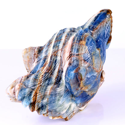 9.8" Blue Angelite Wolf Head Carving Sculpture piece 3100113 view 3