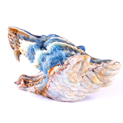 9.8" Blue Angelite Wolf Head Carving Sculpture piece 3100113 view 5