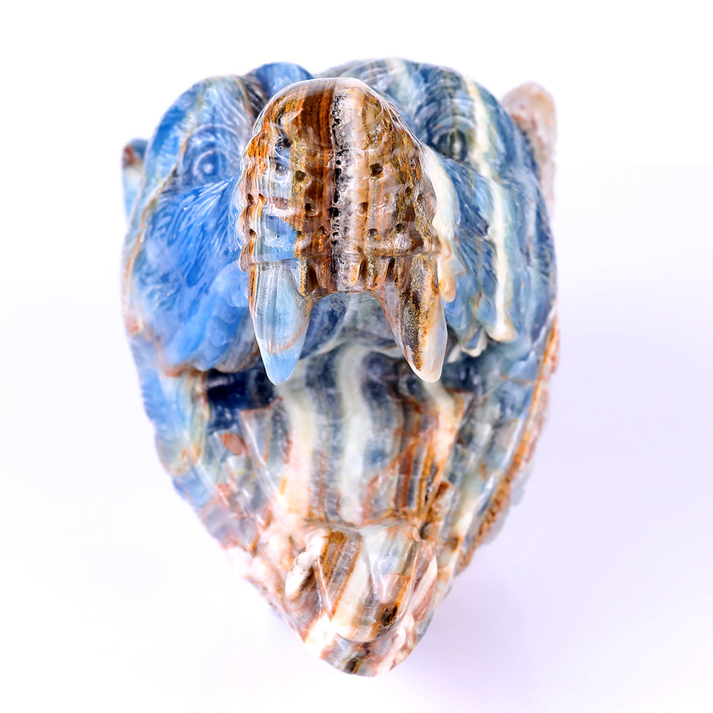 9.8" Blue Angelite Wolf Head Carving Sculpture piece 3100113 view 6