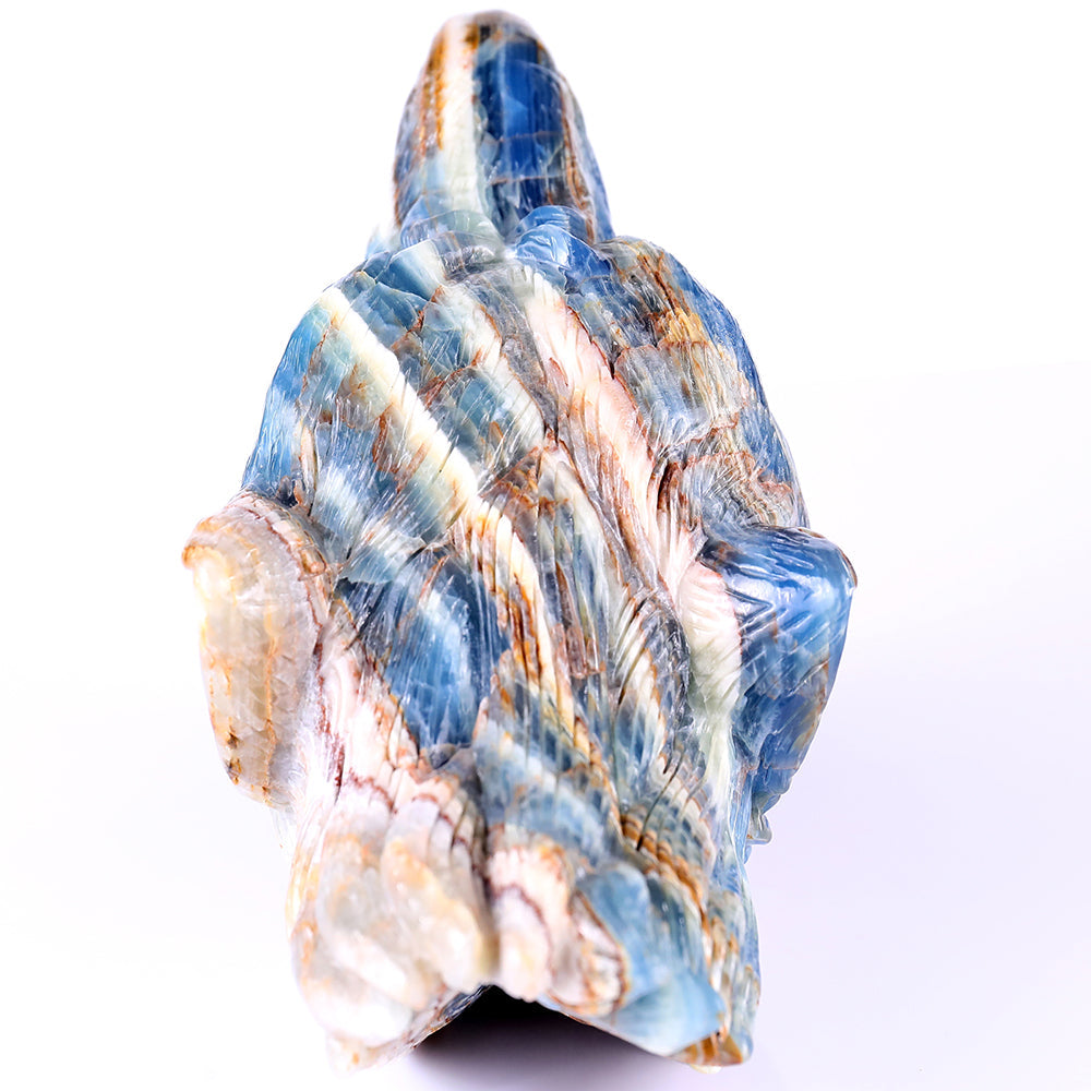 9.8" Blue Angelite Wolf Head Carving Sculpture piece 3100113 view 8