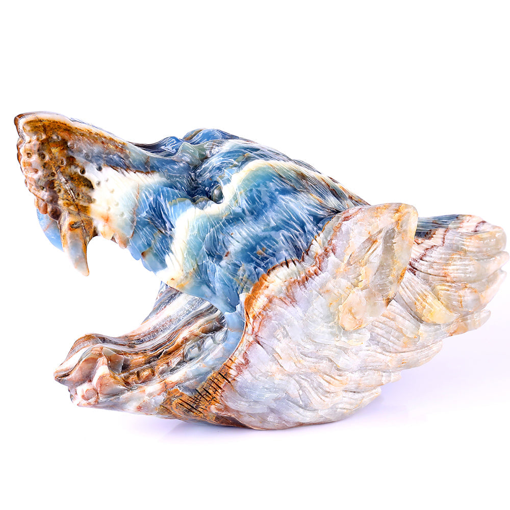 9.8" Blue Angelite Wolf Head Carving Sculpture piece 3100113 view 9