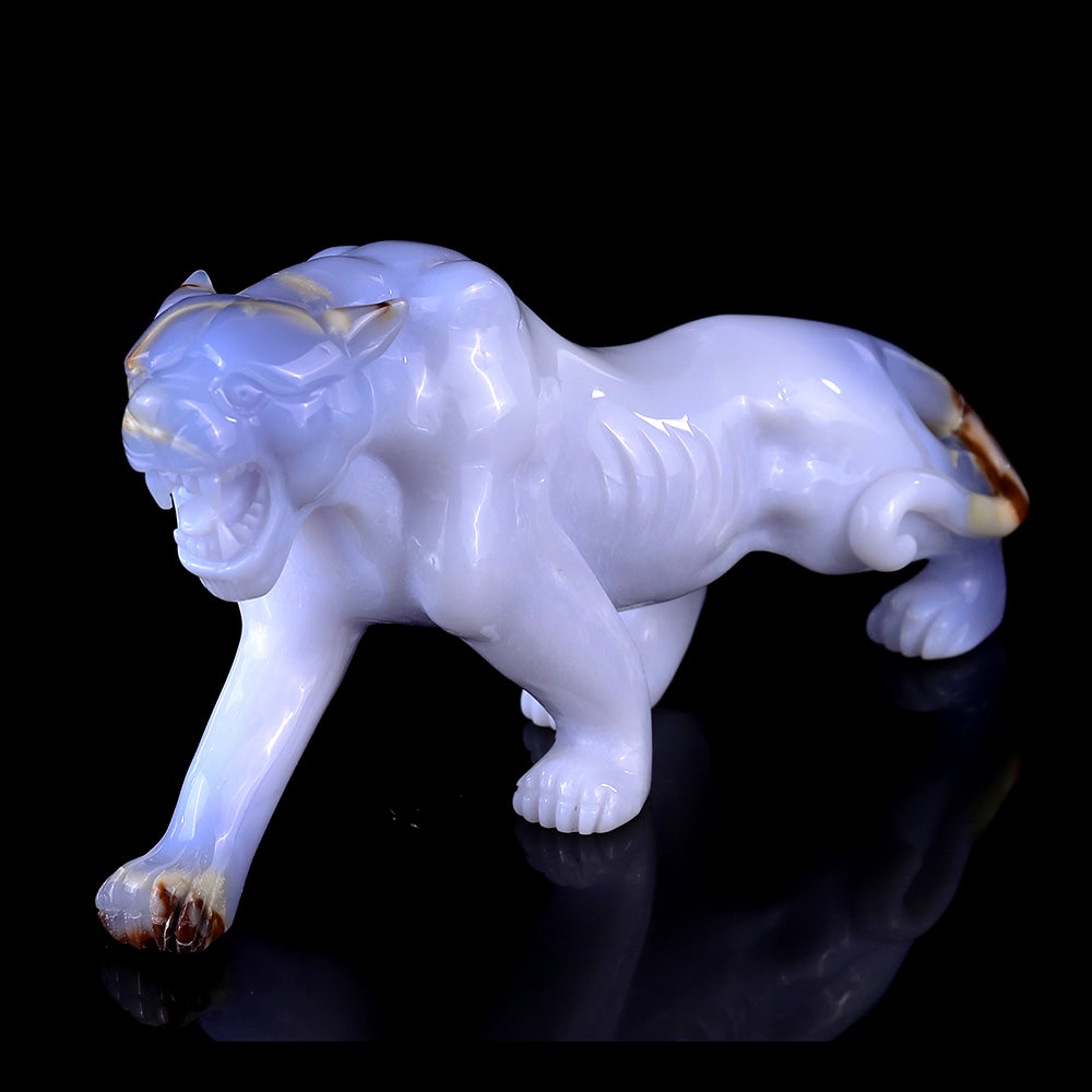 9.3" Blue Chalcedony Leopard Carving Sculpture piece 3100114 view 2