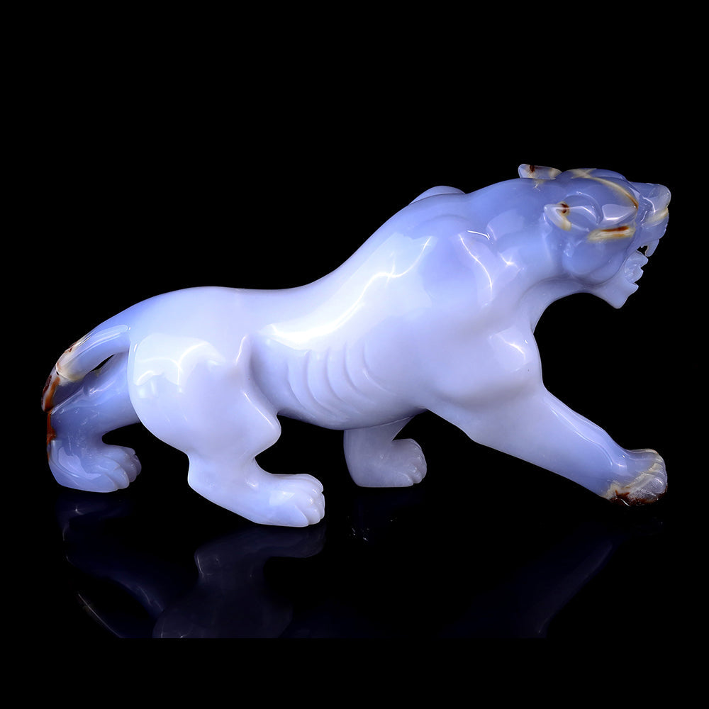 9.3" Blue Chalcedony Leopard Carving Sculpture piece 3100114 view 4