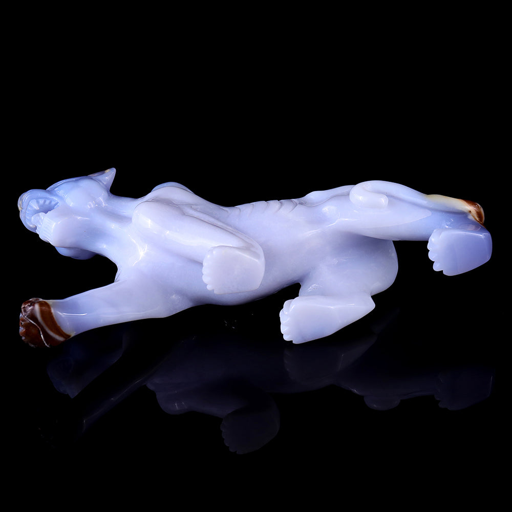 9.3" Blue Chalcedony Leopard Carving Sculpture piece 3100114 view 6