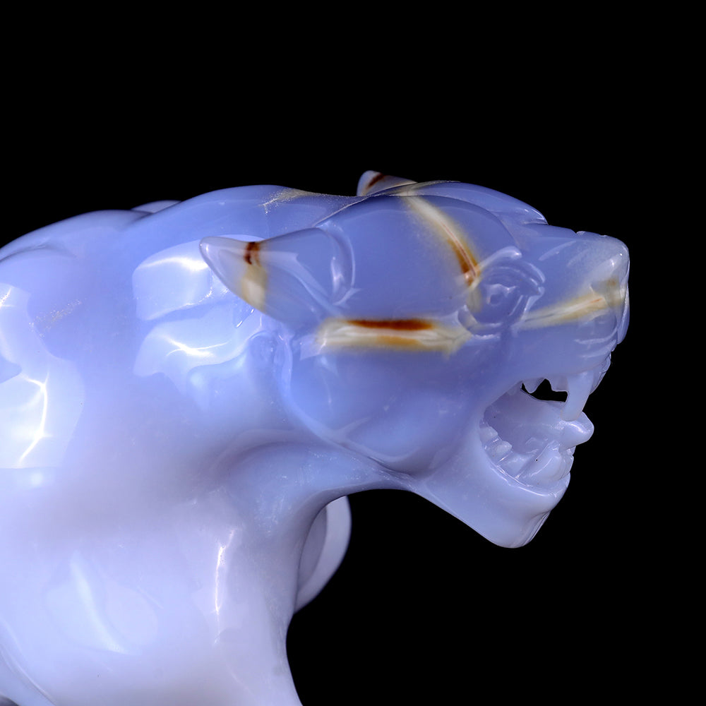 9.3" Blue Chalcedony Leopard Carving Sculpture piece 3100114 view 7