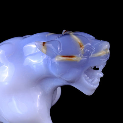 9.3" Blue Chalcedony Leopard Carving Sculpture piece 3100114 view 7
