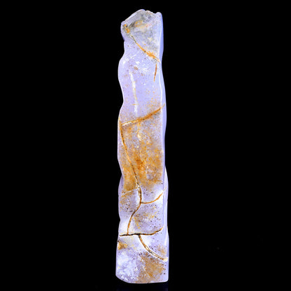 5.8" Blue Chalcedony Mother and Baby Fox Carving Sculpture piece 3100143 view 7