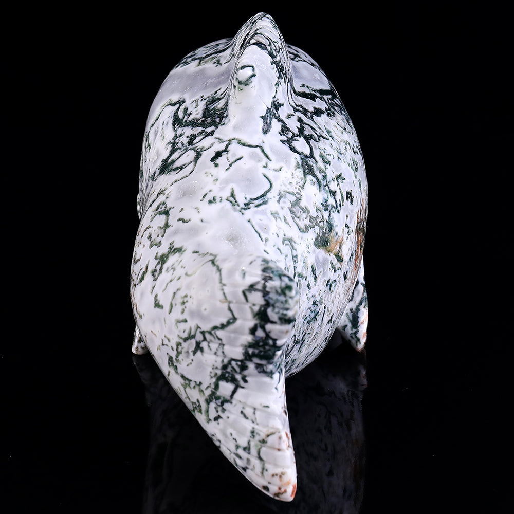 11.4" Moss Agate Fish Skull Carving Sculpture piece 3100153 view 5