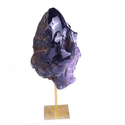 4.5" Amethyst Cluster Human Skull Carving Sculpture piece 3100162 view 3