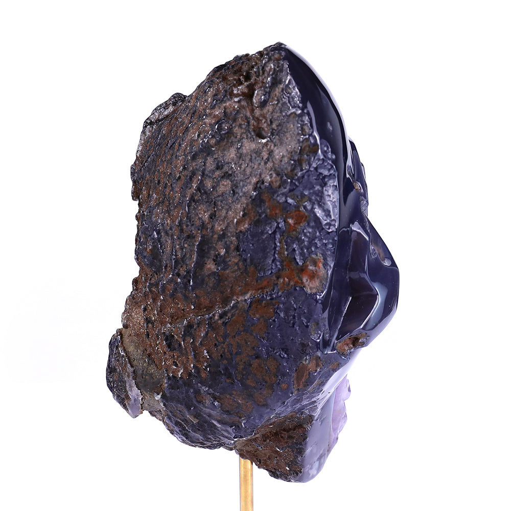 4.5" Amethyst Cluster Human Skull Carving Sculpture piece 3100162 view 4