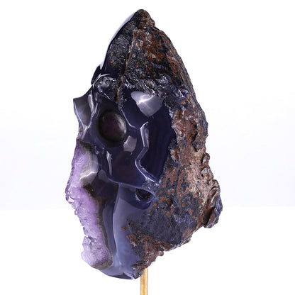 4.5" Amethyst Cluster Human Skull Carving Sculpture piece 3100162 view 7