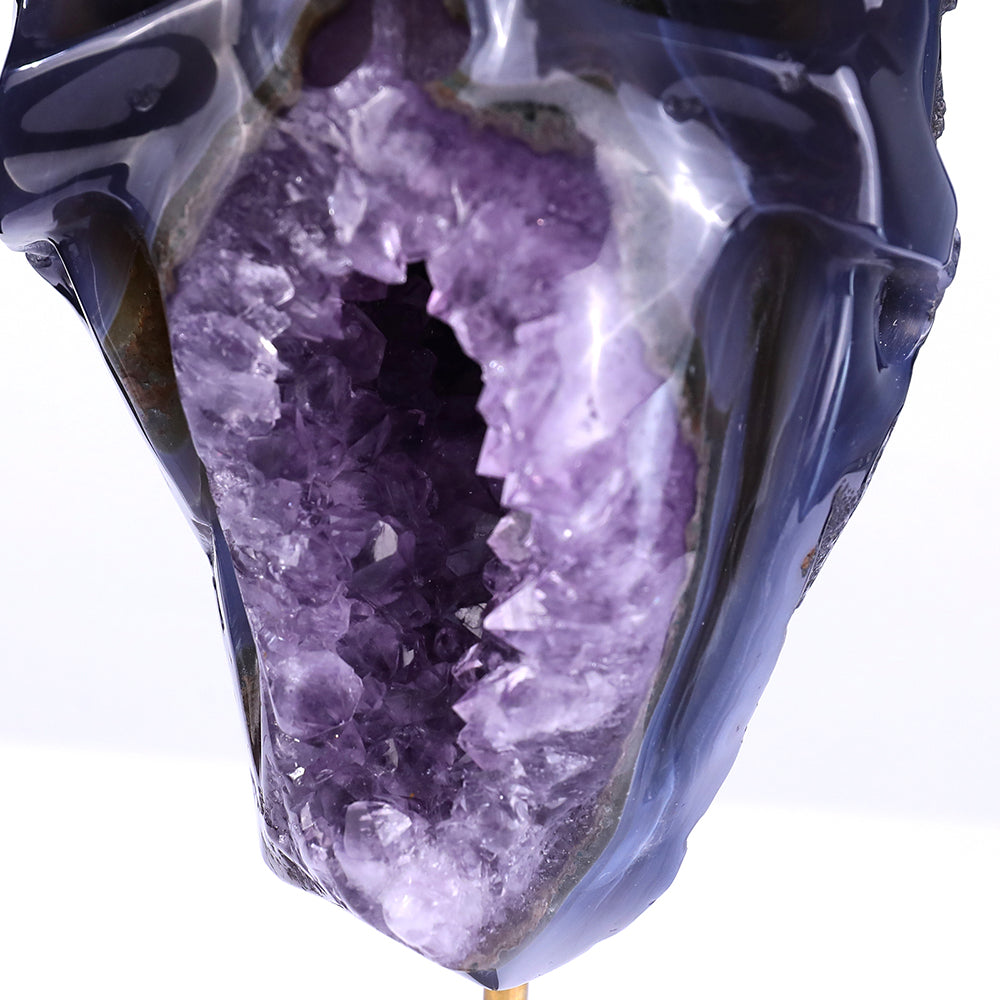 4.5" Amethyst Cluster Human Skull Carving Sculpture piece 3100162 view 8