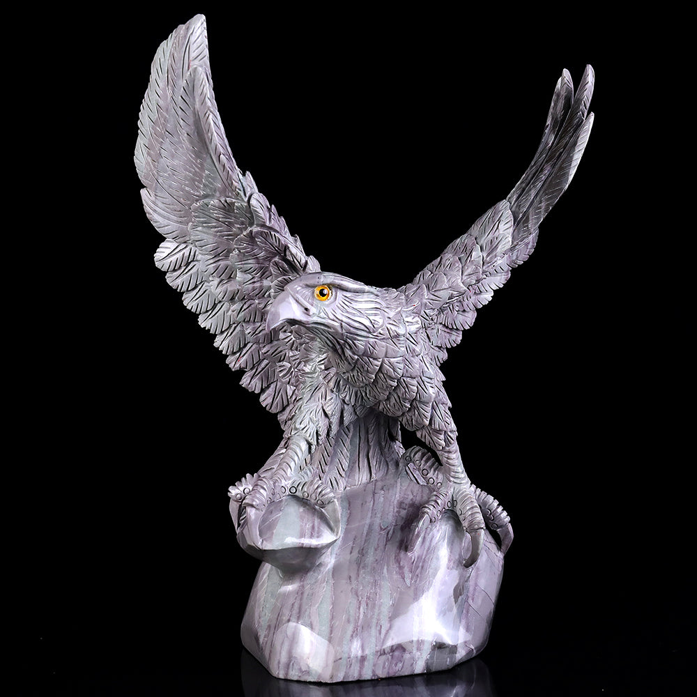 10.2" Kowloon Jade Eagle Carving Sculpture piece 3100166 view 2