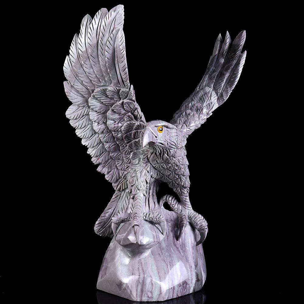 10.2" Kowloon Jade Eagle Carving Sculpture piece 3100166 view 3