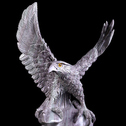 10.2" Kowloon Jade Eagle Carving Sculpture piece 3100166 view 6