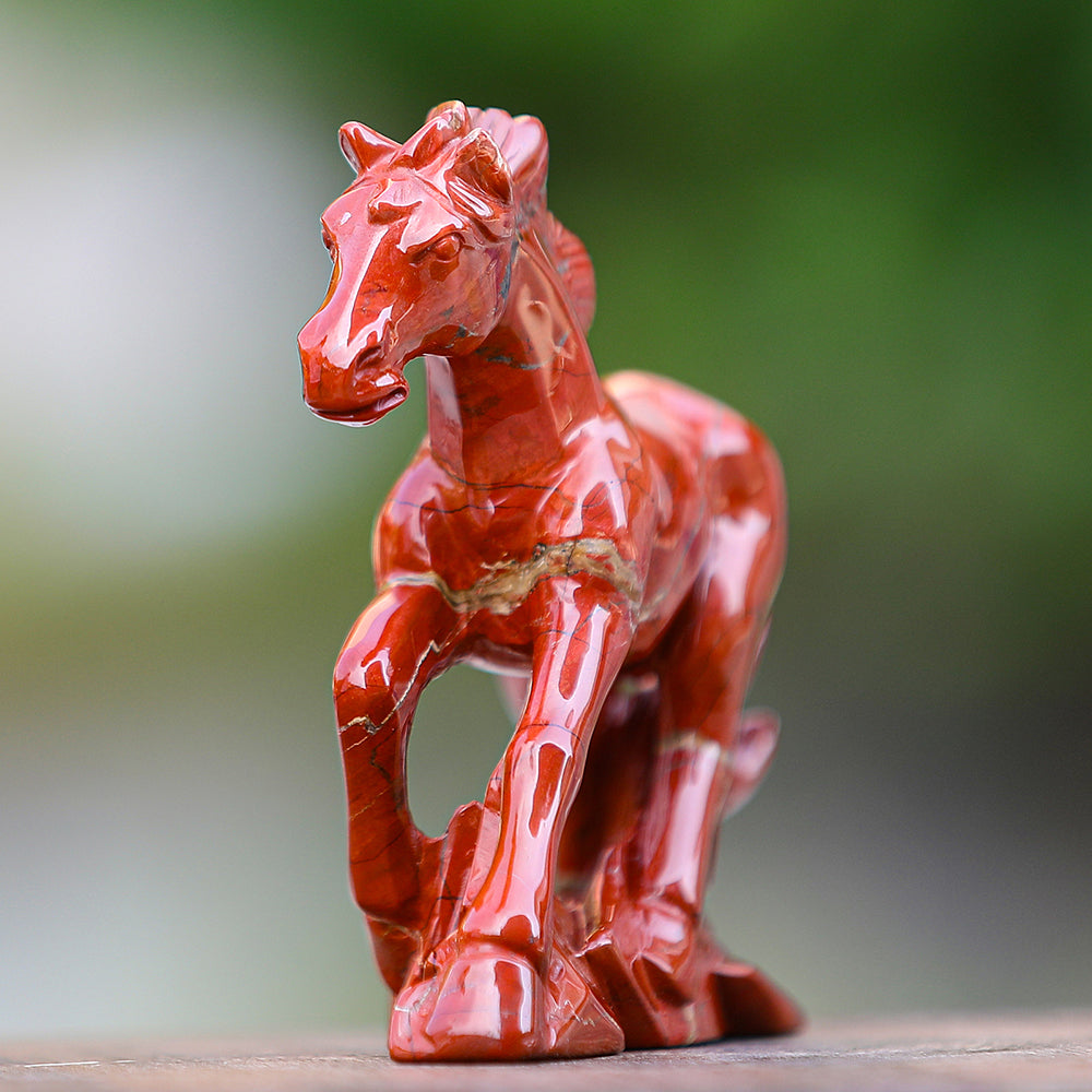 6.3" Red Jasper Horse Carving Sculpture piece 3100170 view 3