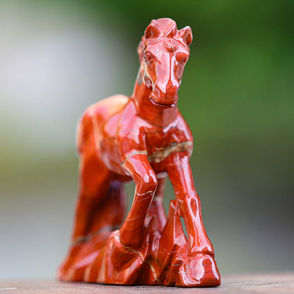 6.3" Red Jasper Horse Carving Sculpture piece 3100170 view 4