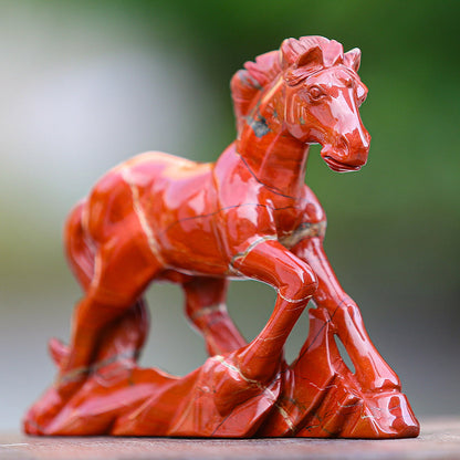 6.3" Red Jasper Horse Carving Sculpture piece 3100170 view 5