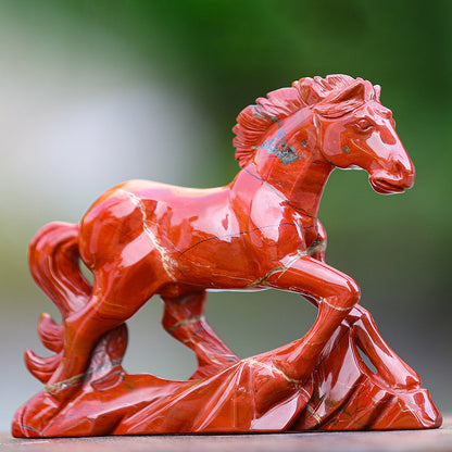 6.3" Red Jasper Horse Carving Sculpture piece 3100170 view 6