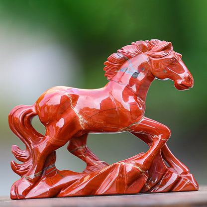 6.3" Red Jasper Horse Carving Sculpture piece 3100170 view 7