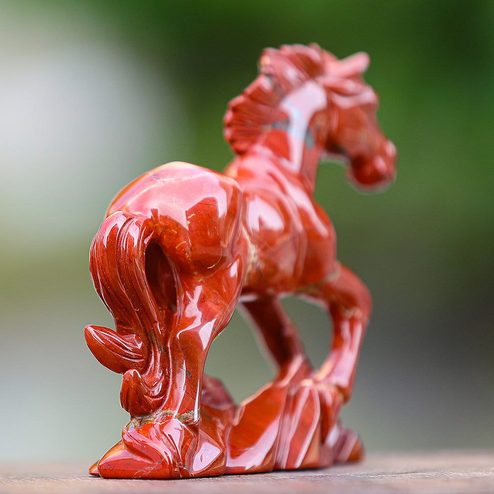 6.3" Red Jasper Horse Carving Sculpture piece 3100170 view 8