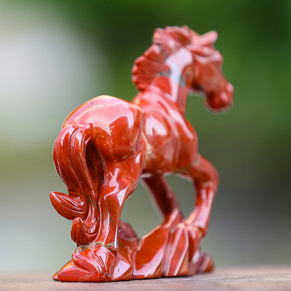 6.3" Red Jasper Horse Carving Sculpture piece 3100170 view 8