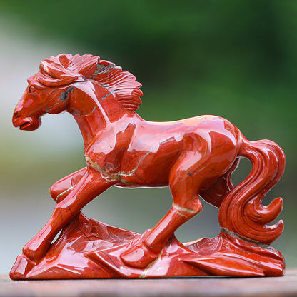 6.3" Red Jasper Horse Carving Sculpture piece 3100170 view 9
