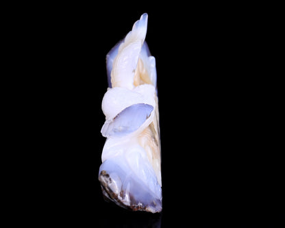 7.5" Blue Chalcedony Hand Carved Crystal Eagle Catch Fish Sculpture