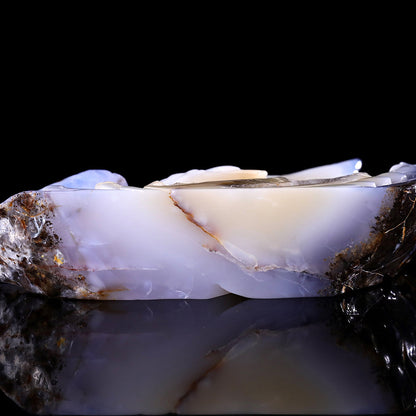 7.5" Geode Blue Chalcedony Ocean Wave and Catching Fish Eagle Carving Sculpture piece 3100212 view 8