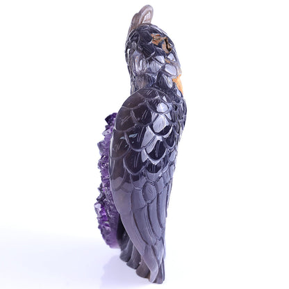 5.5" Amethyst Cluster Owl Carving Sculpture piece 3100236 view 7