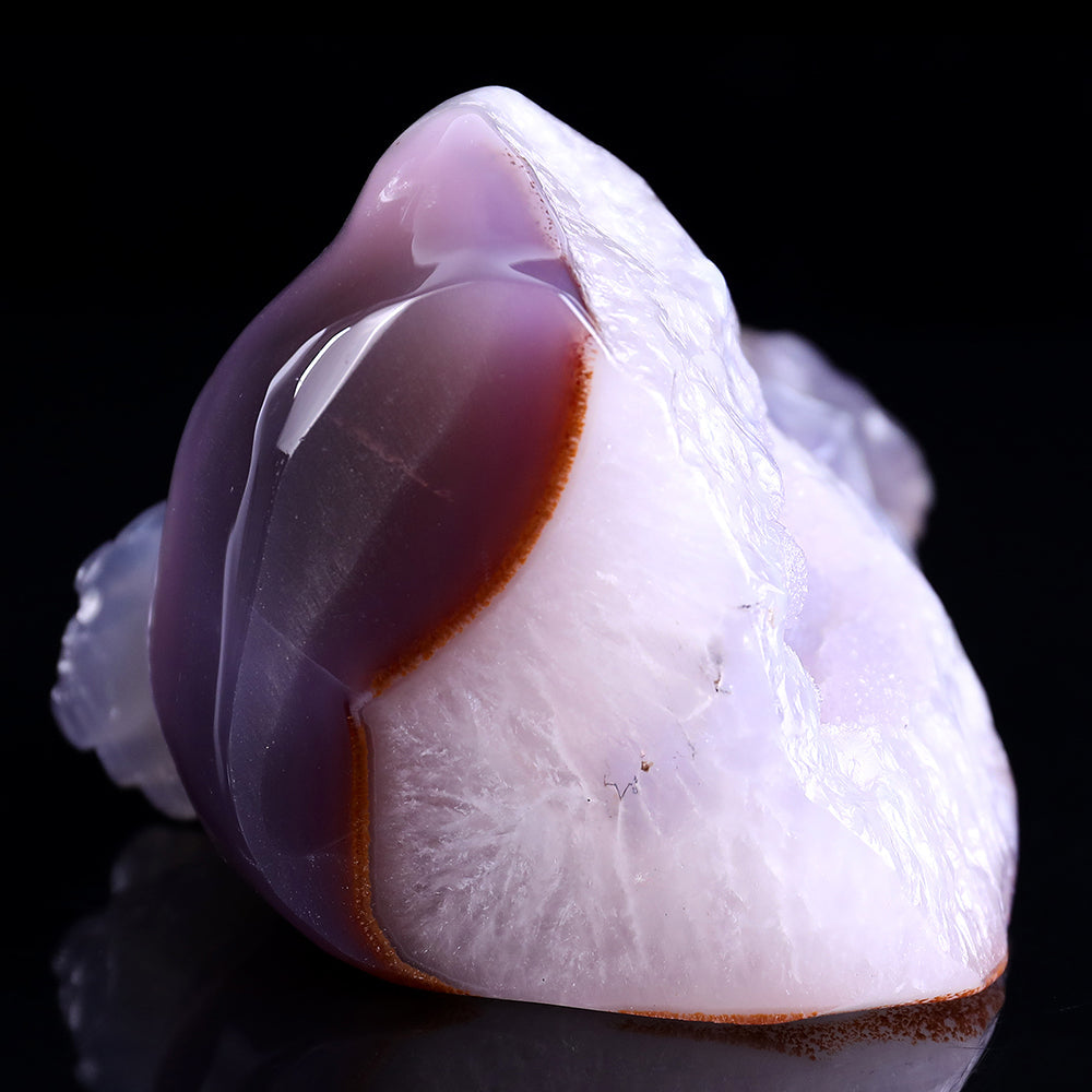 4.3" Geode Agate Owl Carving Sculpture piece 3100239 view 8