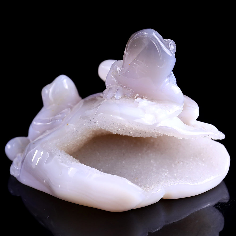 3.7" Geode Agate Frog Carving Sculpture piece 3100246 view 10
