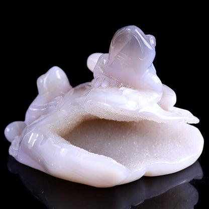 3.7" Geode Agate Frog Carving Sculpture piece 3100246 view 10