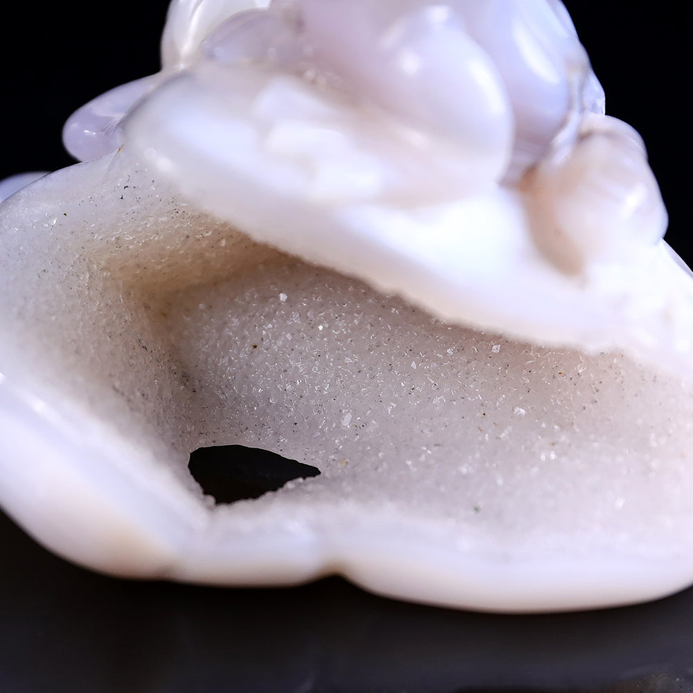 3.7" Geode Agate Frog Carving Sculpture piece 3100246 view 8