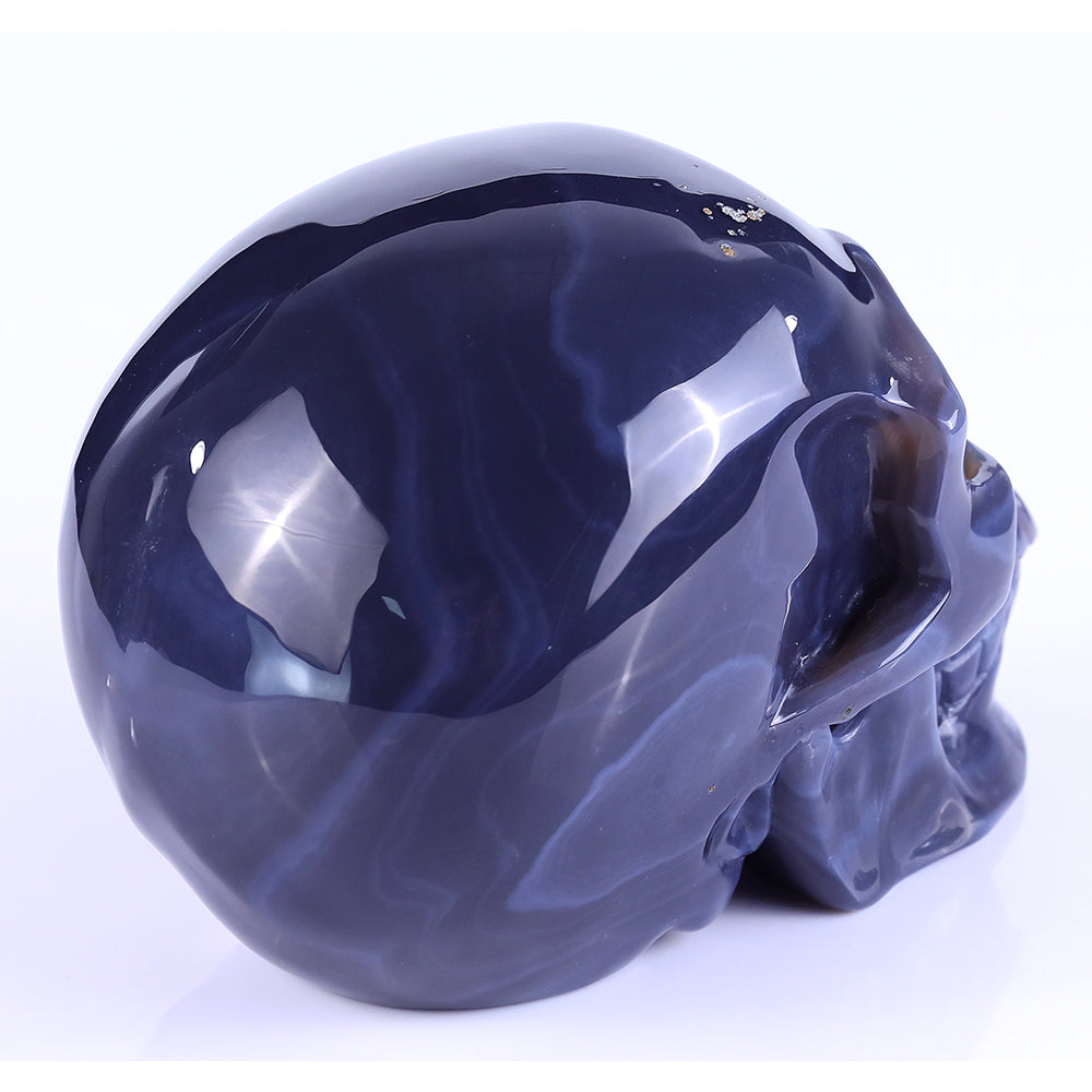 7.5" Amethyst Geode Human Skull Carving Sculpture piece 3100257 view 5