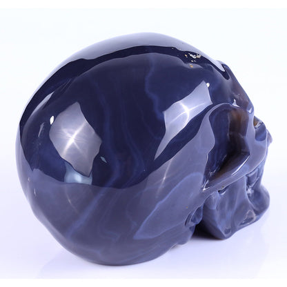 7.5" Amethyst Geode Human Skull Carving Sculpture piece 3100257 view 5