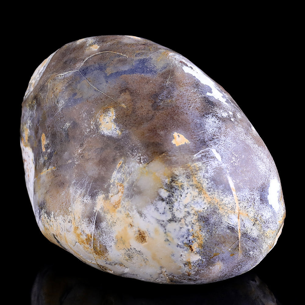 5.3" Blue Chalcedony Dolphin in Cave Carving Sculpture piece 3100260 view 4