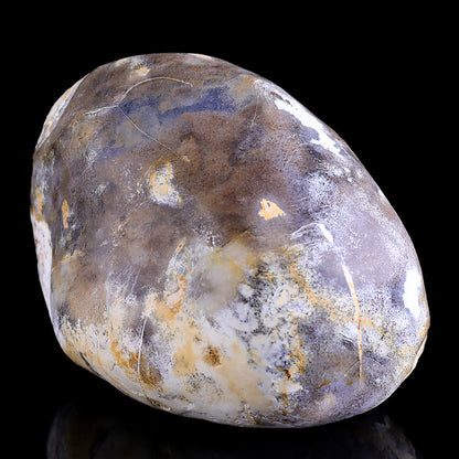 5.3" Blue Chalcedony Dolphin in Cave Carving Sculpture piece 3100260 view 4
