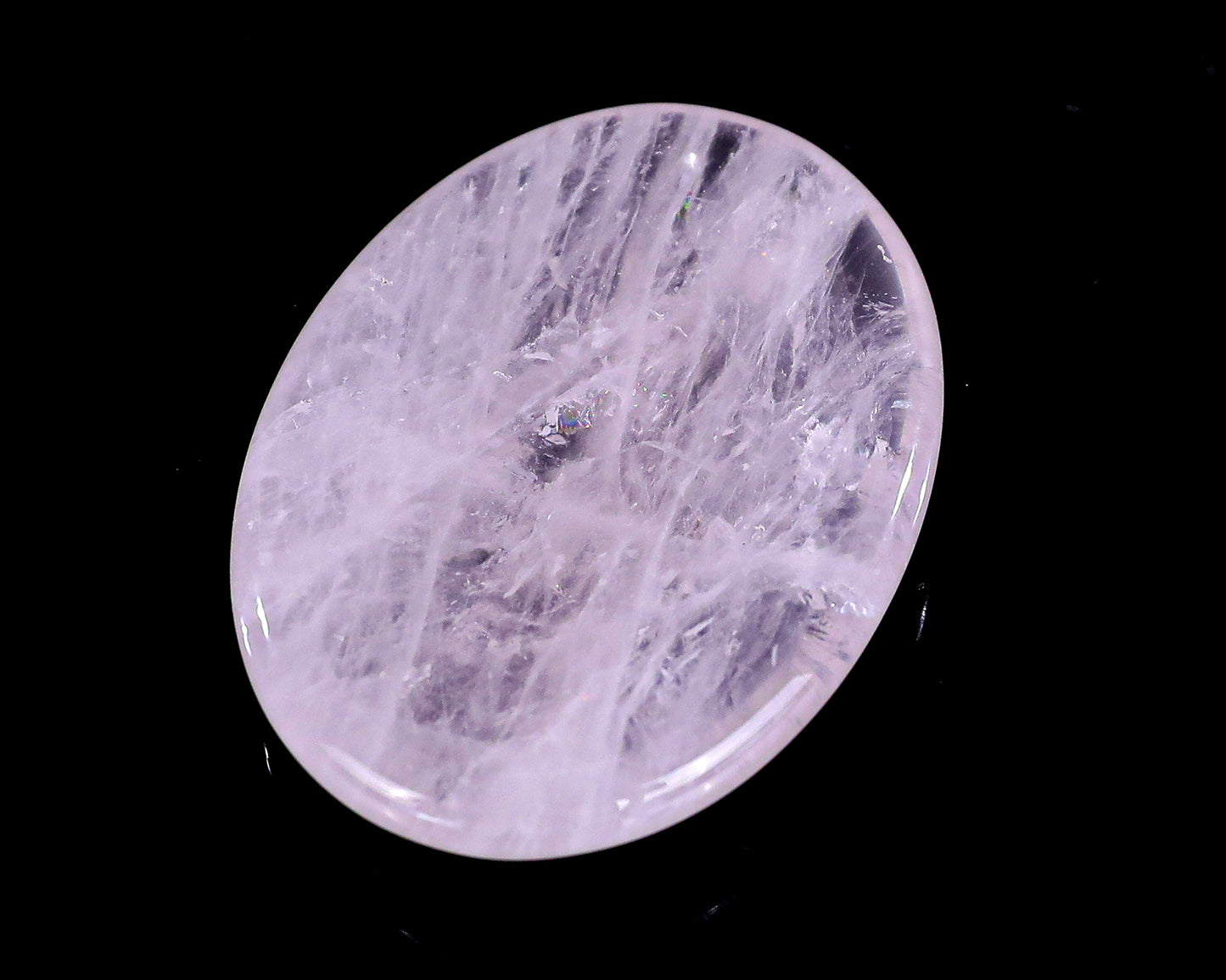 1.5" Rose Quartz Hand Carved Crystal Worry Stone,Massage Tool