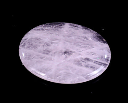 1.5" Rose Quartz Hand Carved Crystal Worry Stone,Massage Tool