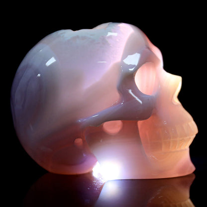 3.4" Geode Agate Human Skull Carving Sculpture piece 3100296 view 10