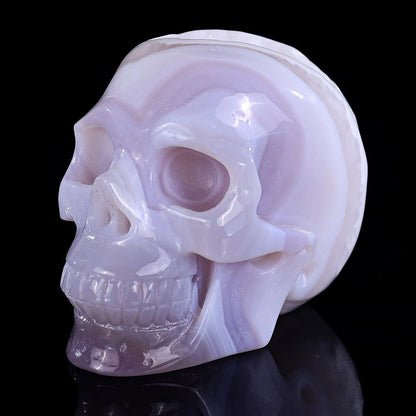 3.4" Geode Agate Human Skull Carving Sculpture piece 3100296 view 2