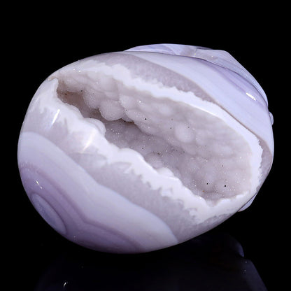 3.4" Geode Agate Human Skull Carving Sculpture piece 3100296 view 7