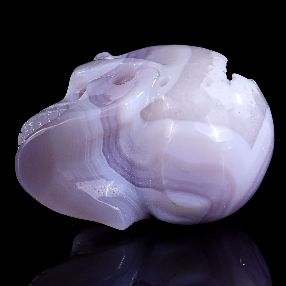 3.4" Geode Agate Human Skull Carving Sculpture piece 3100296 view 9
