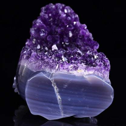 3.7" Amethyst Cluster Skull with Owl Carving Sculpture piece 3100312 view 6