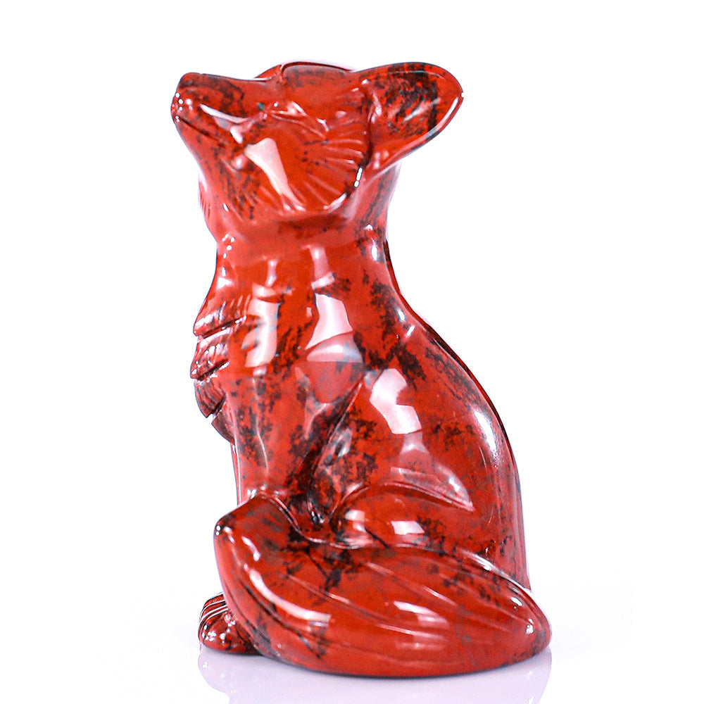 1.4" Red Jasper Fox Carving Sculpture piece 3100325 view 7