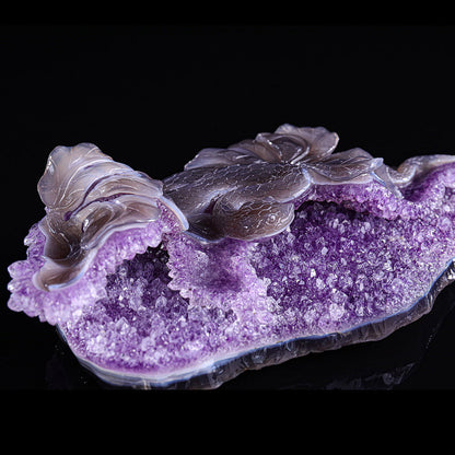 10.3" Amethyst Cluster Snake Carving Sculpture piece 3100326 view 10